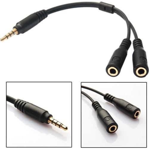 Cable Jack 5mm Stereo Audio Male to 2 Female Headphone Mic Y Splitter Cable Adapter for iPhone/Android Connector Accessories