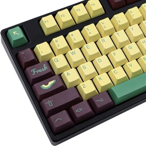 135 Key Caps Avocado Cherry Profile PBT Keycaps Yellow Green Black for MX Switch Mechanical Keyboard 61 64 84 108 Layout Filco