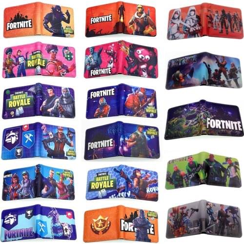 New Fortnite Mens Wallet Leather PU Bifold Short Wallets Men Hasp Vintage Male Purse Coin Pouch Multi-functional Cards Wallet