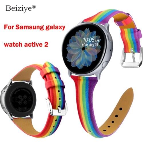 Leather strap for Samsung galaxy watch Active 2 44mm 40mm Strap Bracelet Belt For Galaxy Watch Active 40MM active 2 Wrist Band