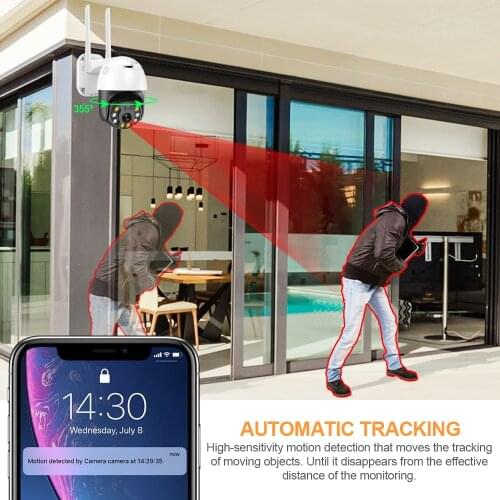 H.265 5MP PTZ Speed Dome WIFI IP Camera Two Way Audio Outdoor Wireless Night Vision AI CCTV Camera