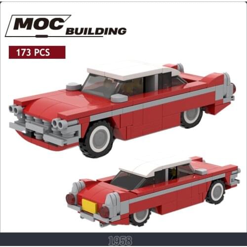 Mechanical Classic Car 1958 Plymouth Fury Model MOC Bricks Creators High-techal Classical Racing Vehicle Toys For Boys Gift