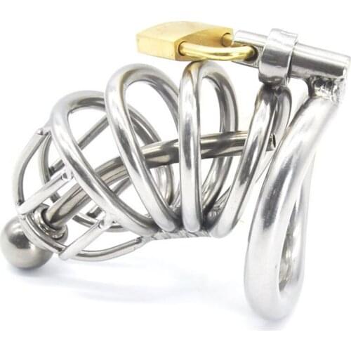 Arc Metal Cock Rings Stainless Steel Male Chastity Device Cock Cage Penis Lock Urethral Plug Chastity Cage Sex Toys For Men