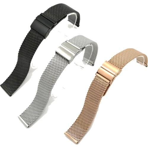 Milanese Quick Release Watchband 18mm 20mm 22mm Universal Stainless Steel Metal Watch Band Strap New Bracelet Black Rose Gold