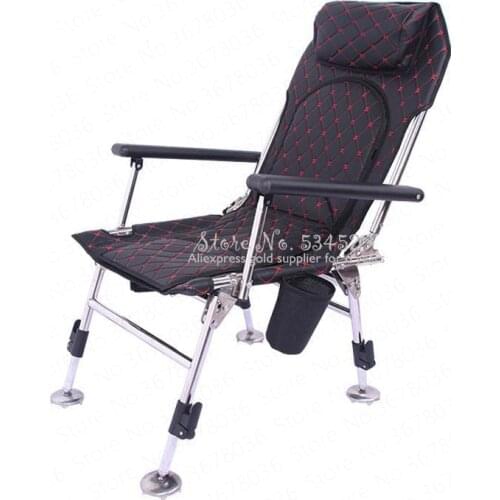 New Folding Fishing Chair Portable Multi-function Lifting Fishing Chair Stainless Steel Recliner Fishing Stool Camping Chair