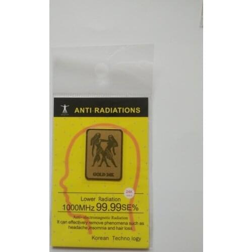 Wholesale -zodiac 24K gold mobile phone anti radiation sticker (12 constellation) 300pcs/bag anti radiation chip free shipping