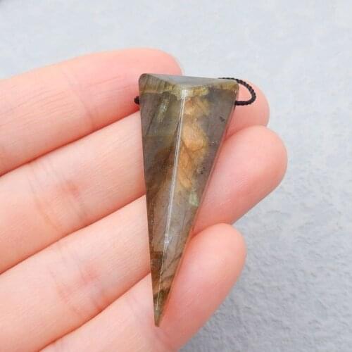 Natural Stone Labradorite Necklace Pendant 29x16x6mm 4g Semiprecious Stones Fashion Jewelry Accessories