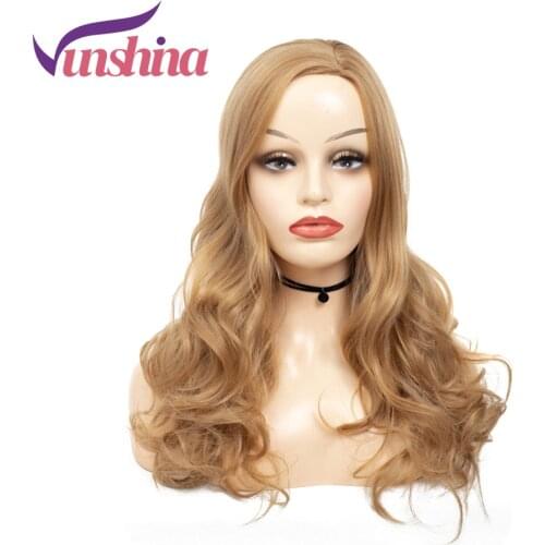 Vunshina Highlight Blonde Synthetic Wig Long Wavy Side Part Natural Glueless Wigs For Women Cosplay Daily Use Heat Resistant