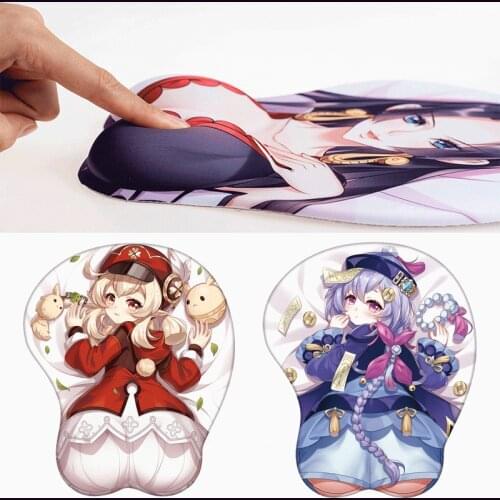 Qiqi Klee Cosplay Sexy Mouse Pad 3D Hips Silicone Mousepad Wrist Rest Support Playmat Genshin Impact Cosplay Props