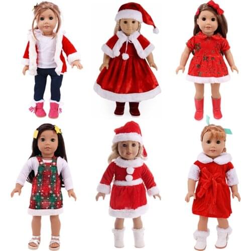 Popular Christmas Plush Skirt Series Set Fit 18 Inch American&43cm Baby New Born Doll Clothes Accessories(excluding shoes)