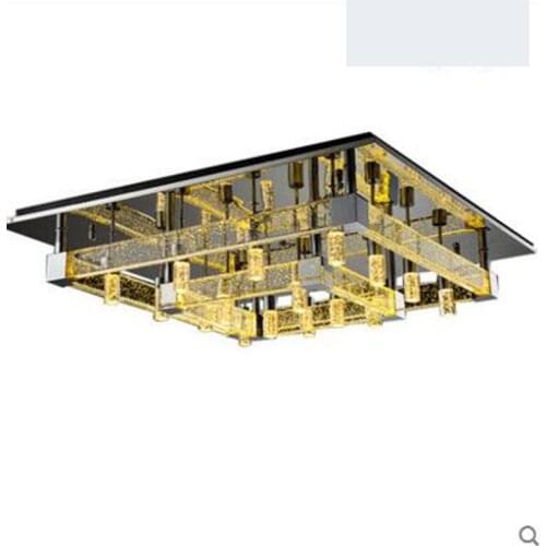 Simple atmospheric led living room ceiling lamp modern rectangular crystal lamp bedroom restaurant lights home lighting fixture