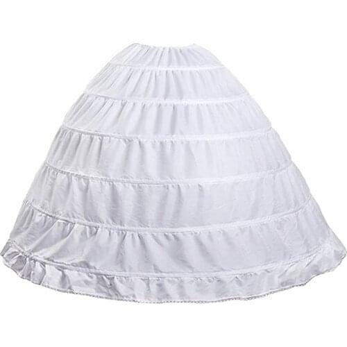 Romantic New Design 6 Hoop Crinoline Underskirt Petticoat Full Floor Length Bridal Dress Ball Gown