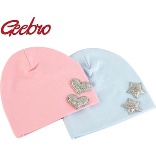 0-3 Month Infant Baby Beanie Hat Cotton Beanies Skull Cap Solid Color With Heartshape Accessories Warm Spring Autumn