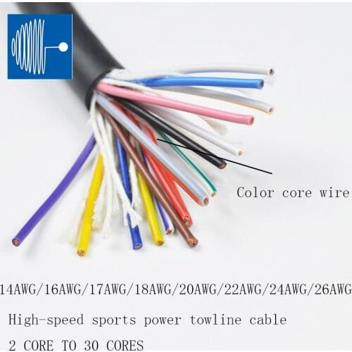 TRIUMPHCABLE/SHENGPAI 5 meter UL2464 26AWG 2/3core Multi Core Wire High Flexible Unshielded Drag Chain Cable Control Wire