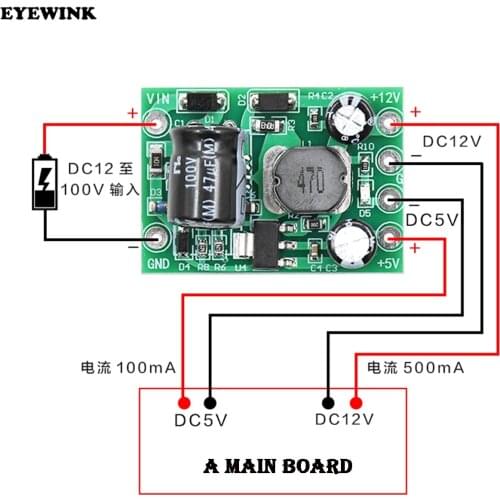XH-M298 buck module high voltage version DC-DC stabilized 12-100v output 12v0.5a + 5v0.1a