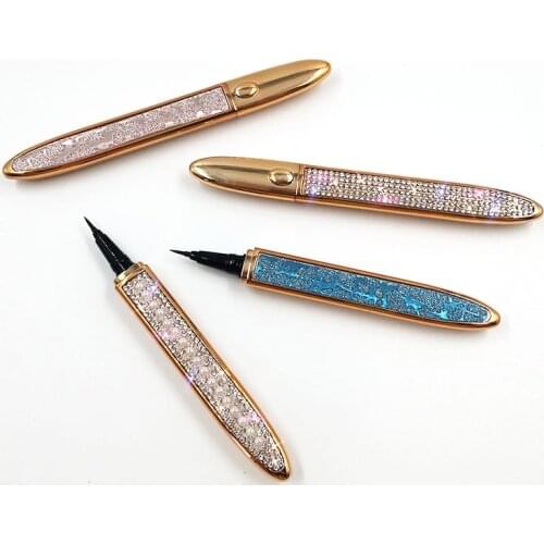 NEW 1pcs Diamond Magic Self adhesive Liquid Eyeliner Pencil Magnet-free Glue-free Waterproof Makeup Lash Gule Pen Wholesale