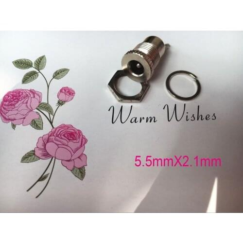 1PC High quality Copper 5.5mm x 2.1mm Female DC Socket JACK Power Plug Female Panel Mount connector adapter