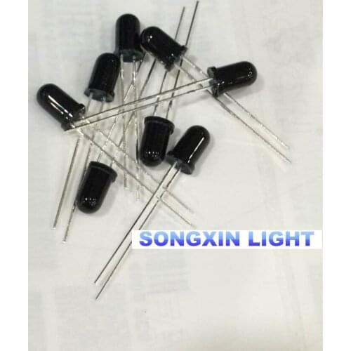 100pcs LED 5mm 940nm IR Infrared Receiving Diode Round Tube Black Light Lamp Receiver 5MM led IR/PT/PD diodes