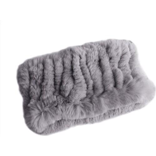 2019 Real Rex Rabbit Fur Ring Scarf Women Knitted Real Rex Rabbit Fur Scarves Warm Soft Good Elastic Natural Fur Neckerchief