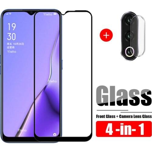 4 in 1 Camera Lens Film & Screen Protector For OPPO A5 2020 Tempered Glass On For OPPO A9 2020 Protective Glas 6.5" inch Black