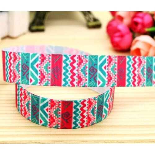 7/8'' Free shipping tribal printed grosgrain ribbon headwear hair bow diy party decoration wholesale OEM 22mm B1357