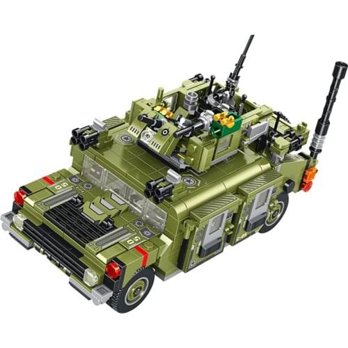 745Pcs Military Series Educational Building Blocks Toys For Boys DIY Birthday Present 633025 3Changes 8 IN 1 Armor Truck Model