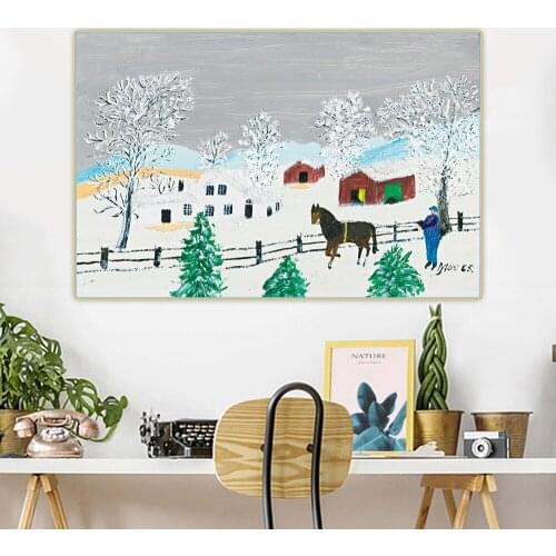 Anna Mary Robertson Grandma Moses《Whoa, 1957》Canvas Oil Painting Art Aesthetic Picture Poster Wall Hanging Decor Home Decoration