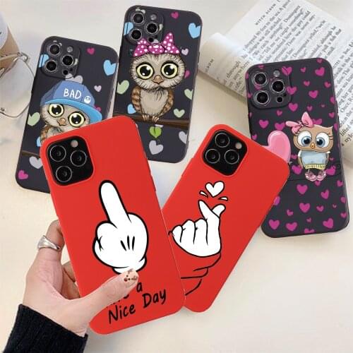 Lovers Cartoon Phone Case For iPhone 11 6 7 8 Plus X XR XS 11Pro Max SE 2020 Fashion Funny Cases For iPhone 12 Soft TPU Cover
