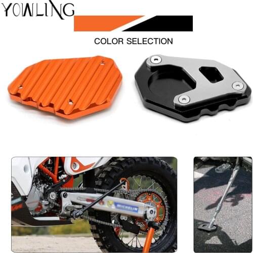 CNC Aluminum Motorcycle Kickstand Foot Side Stand Enlarger Support Plate Extension for 1050 1190 1290 adventure 2016 2017
