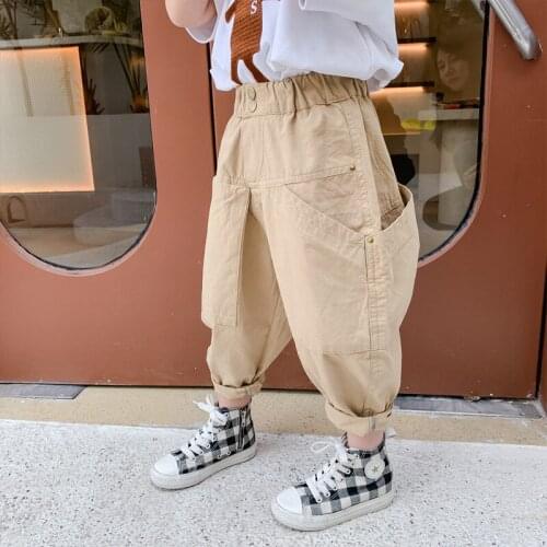 Khaki Spring Autumn Casual Pants Boys Kids Trousers Children Clothing Teenagers Sport In Stock High Quality