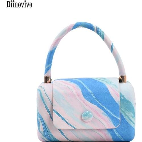 Diinovivo Mini Pillow Handbags Fashion Print Women Crossbody Bag PU Leather Summer Bag Wide Strap Female Shoulder Bag WHDV1871