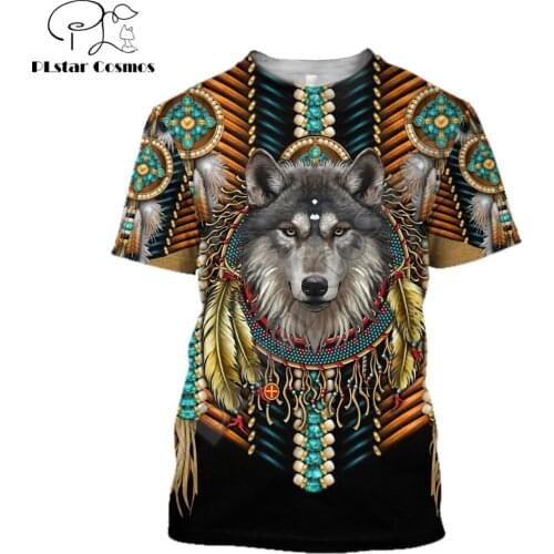 Beautiful Wolf Native Indian 3D All Over Printed Men t shirt Harajuku Short sleeve Tshirt summer street Unisex tshirt tops DX-7