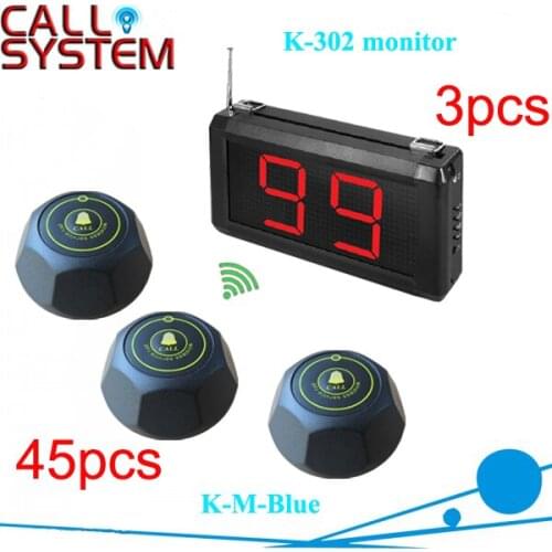 Guest call ordering food buzzer system 3 display panel with 45 table button for catering equipment