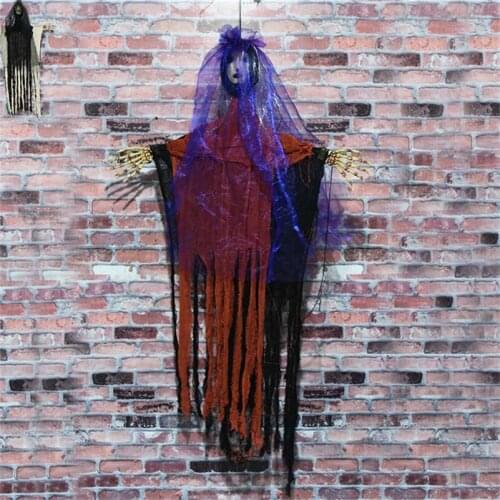 Halloween Grim Reaper Bride Ghost Haunted House Decoration Garland Halloween Scary Ghost Skull Halloween Hanging Ghost