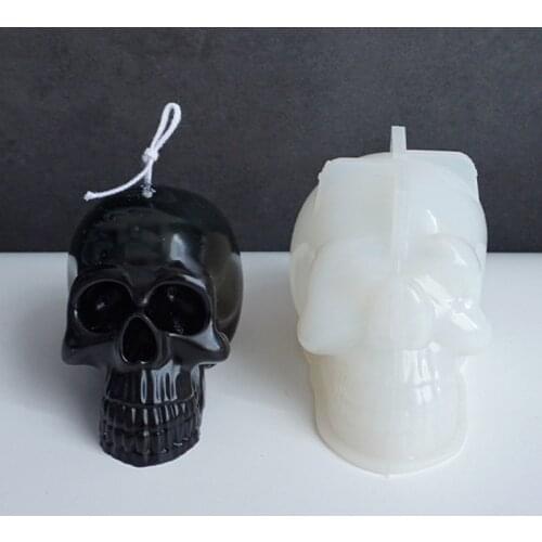 Skull Epoxy Resin Mold Halloween Candle Silicone Mould DIY Crafts Soap Plaster Casting Tool