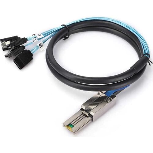 Server Cable Hard Drive Cord 12Gbps MINI SAS Data Transmission Line SFF-8088 26P to 4 x SATA Computer Accessories 1 Meter