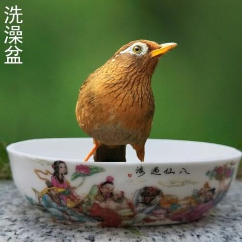 Bird bath tub cage bird cage with a bath appliance accessories ceramic ceramic cylinder bird bath tub