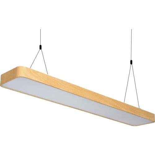 Rounded corners Office chandeliers, Imitation wood chandeliers, Modern office lights ,L120cm