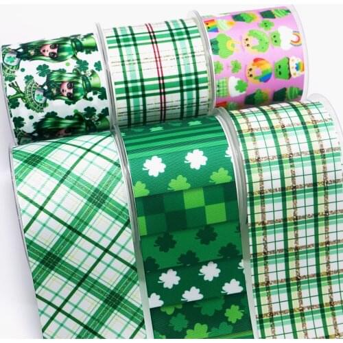 Saint Patricks Day Ribbons Cartoon Grosgrain/Satin Ribbon Printed Ribbon For Crafts Decoration Bow 10Yards 18982