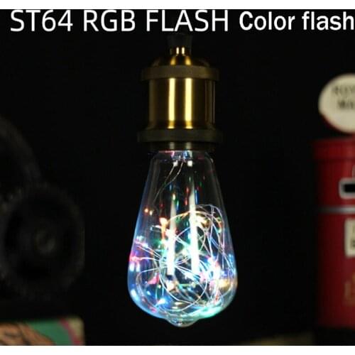 Copper Wire Bulb Creative Flash RGB Color Flash LED Bulb Lamp AC85-265V 1.5W E27 Ampoule Holiday Lamp Home Decoration Bulb