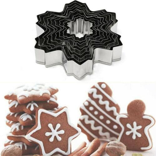 New 9pcs Snowflake Biscuit Cookie Cutter Cake Decor Baking Mold Mould Tool
