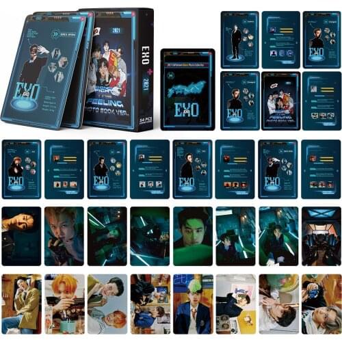 54pcs/set Kpop EXO Lomo Cards DON'T FIGHT THE FEELING Game 2021 season Greeting Photocards New photo album
