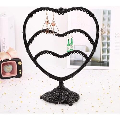 Y1UE Heart/Wine Cup Shape Earrings Bracelet Storage Shelf Jewelry Display Holder Ear