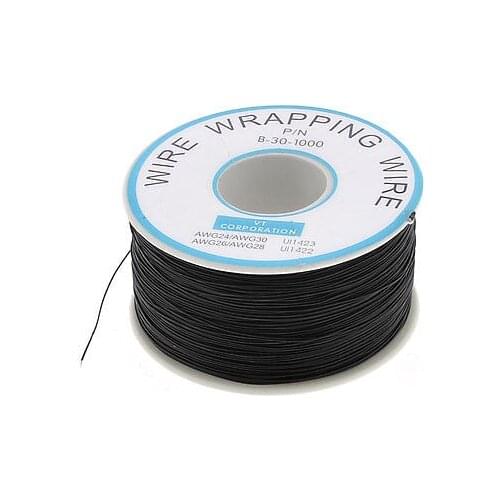 PCB Copper Core Jumper Wire Single Conductor Coil AWG30 820.2 Ft Black