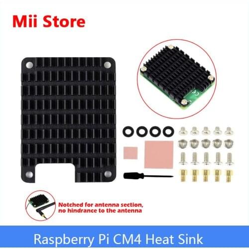 Raspberry Pi CM4 Heatsink, Raspberry Pi Computer Module 4 Heat Dissipation Heat Sink with Thermal Tapes Notched for Antenna
