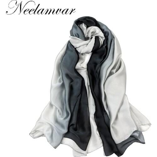 Autumn winter big size Gorgeous Silk Scarf Luxury Woman Brand Scarves for Women Shawl High Quality Print hijab gradient wraps