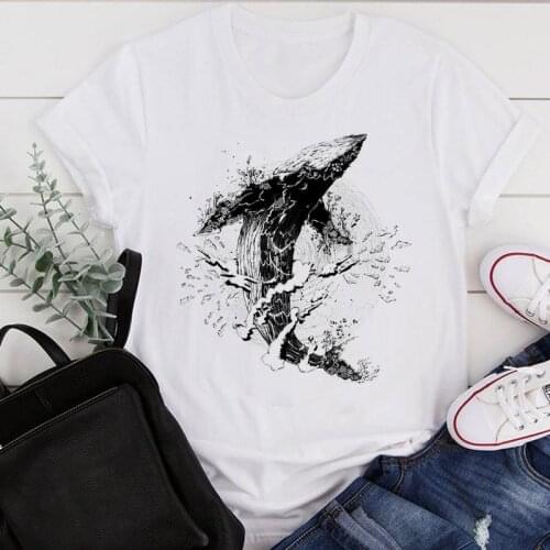 Women Clothes Cartoon Beach Clothing Animal Watercolor Summer Print Fashion Tshirt Female Short Sleeve Tee Top Graphic T-shirt