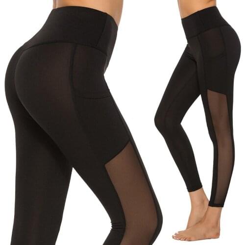 High Waist Leggings Mesh Sexy Black Fitness Leggings Push Up Seamless Workout Legging Women Jogger Running Leggin Pants