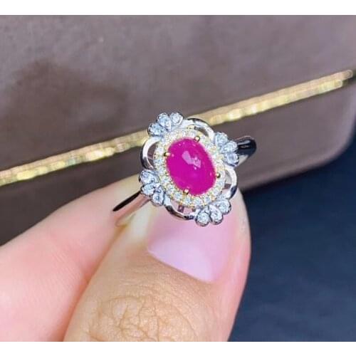 1.06ct Classical fashion 7 * 5mm Natural Pink Red Ruby ring Exquisite Fine Jewelry S925 for Women Gift Hot Sale Pink Gemstones