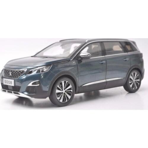 1:18 Diecast Model for Peugeot 5008 2017 Blue SUV Alloy Toy Car Miniature Collection Gift